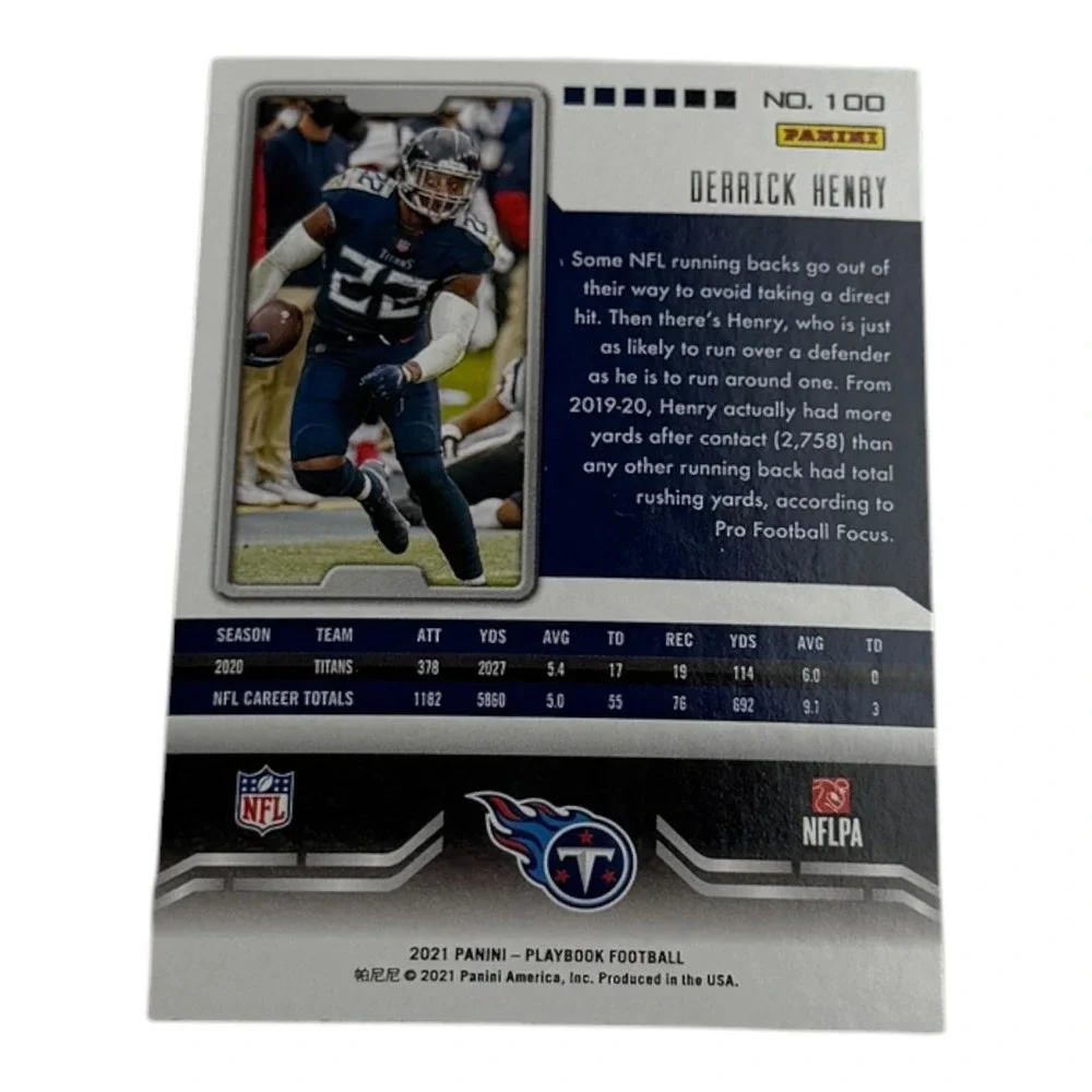 2021 Panini Playbook‎ Derrick Henry #100 Blue Mega Box Mosaic Prizm Titans NFL